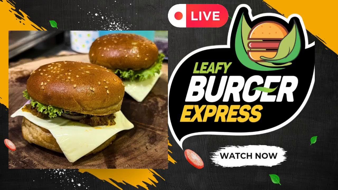 Leafy Burger Express - Surat Street Food - Unique Soya Chaap Burger - Paneer Burger @1441Recipes