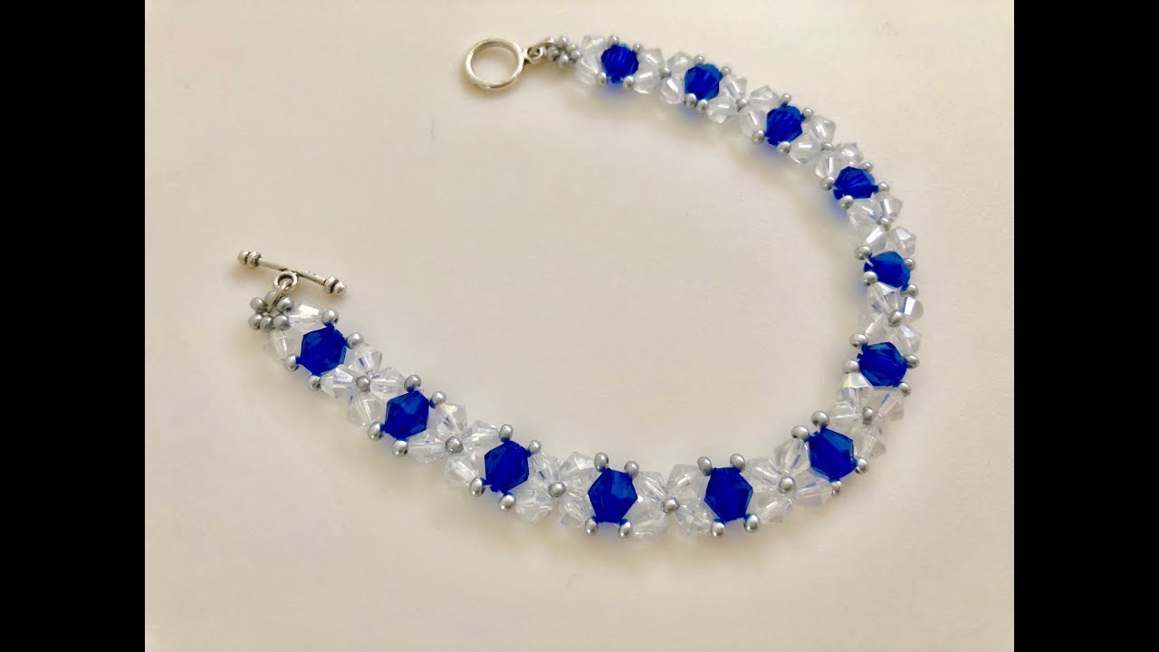 Simply Bicone Bracelet. DIY Beaded Bracelet. How to make beaded bracelet