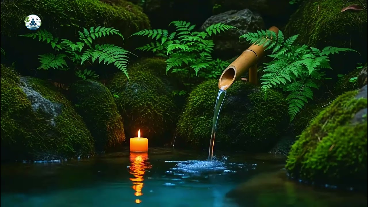 Relaxation Calm Piano with Bamboo Fountain 🌿 Peaceful Sleep Music