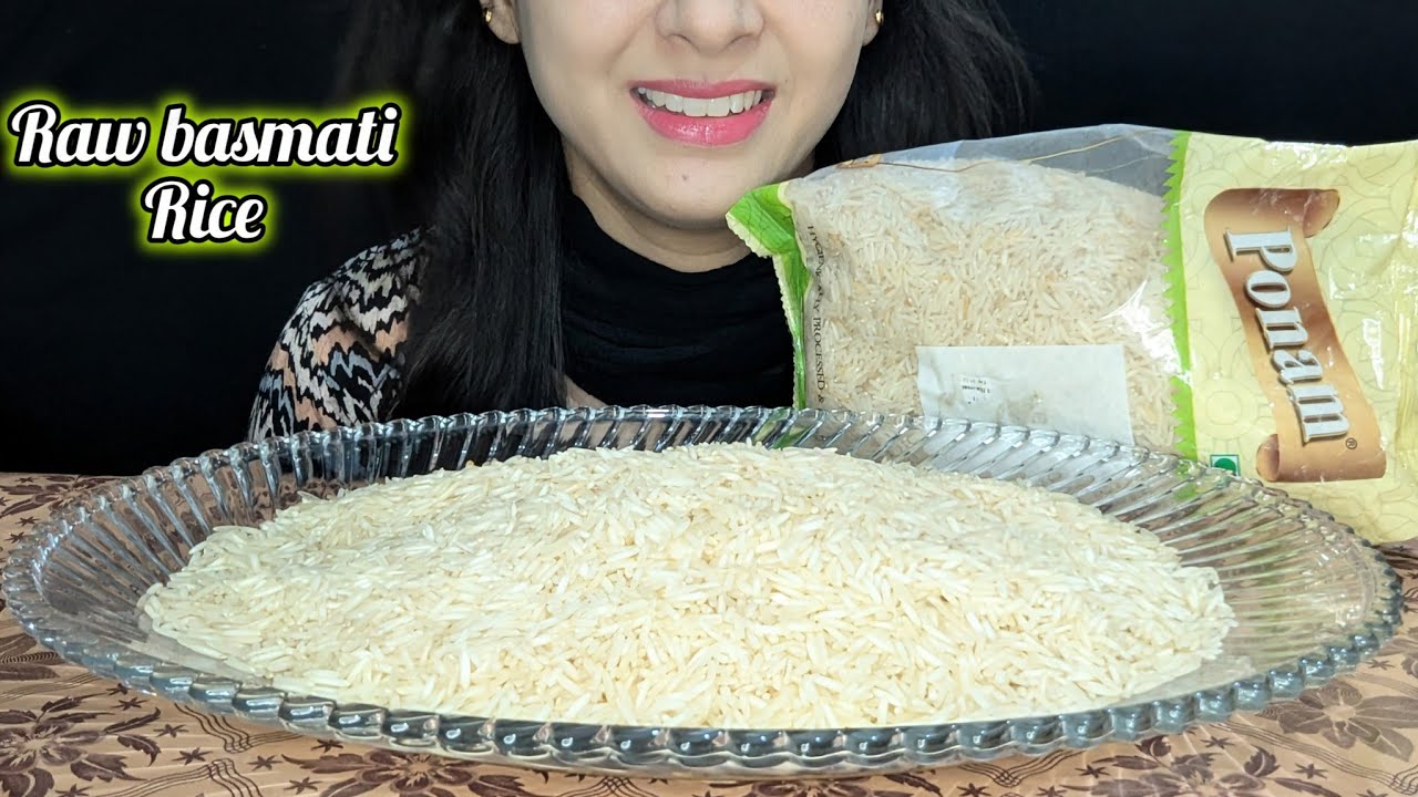 ASMR RAW BASMATI RICE EATING // PONAM RICE 
