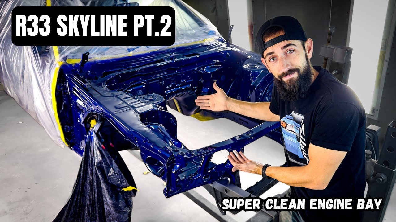 Painting R33 Skyline Engine Bay + Underbody restoration! 
