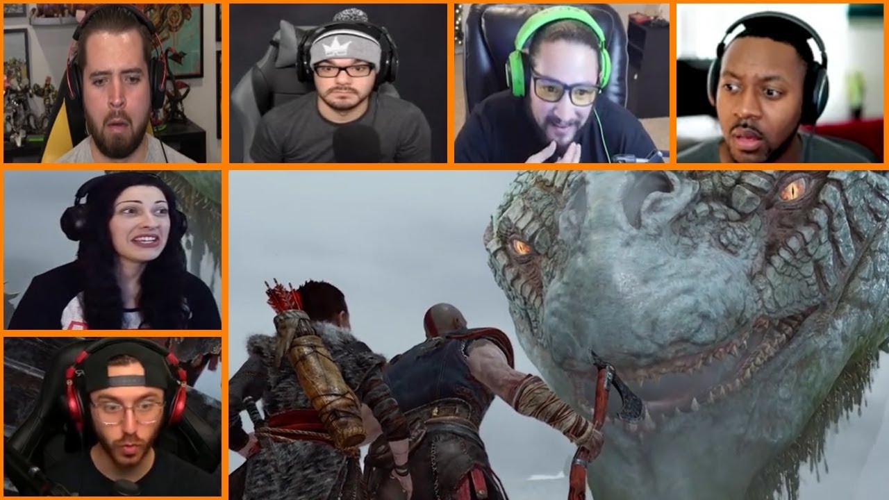 Let's Players Reaction To Meeting The World Serpent | God Of War (PS4)