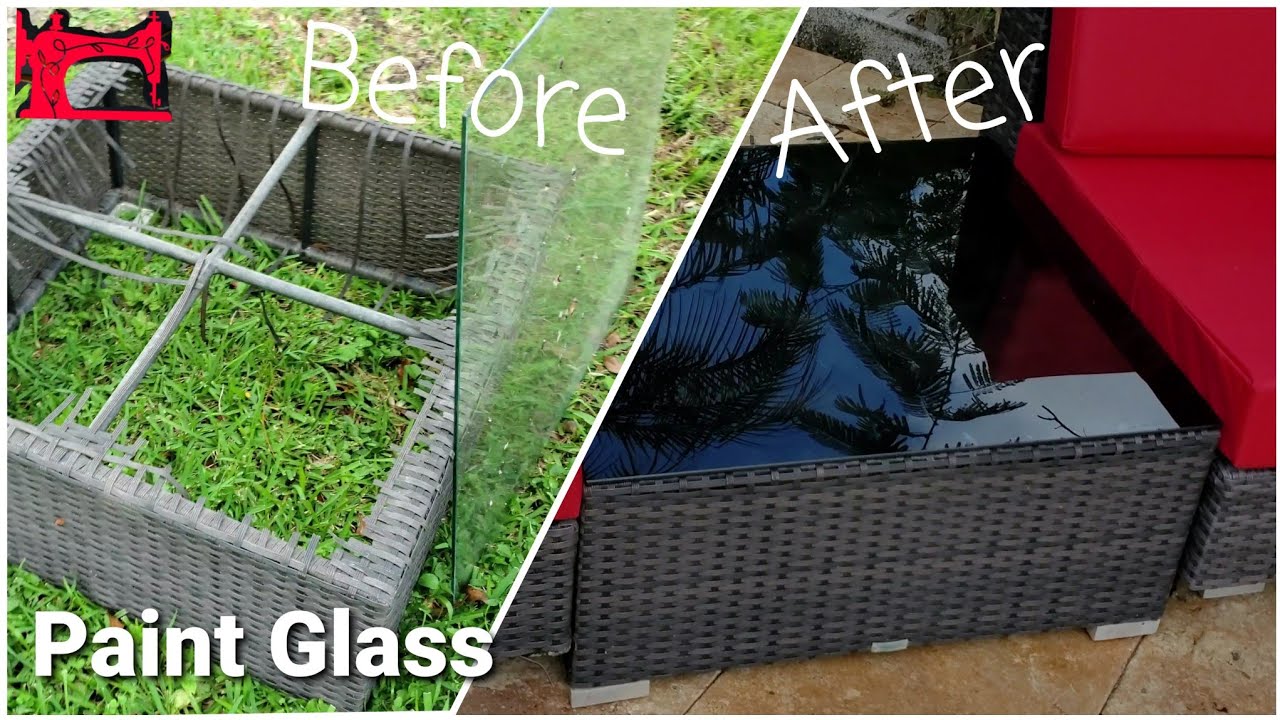 Painted Glass Outdoor Table
