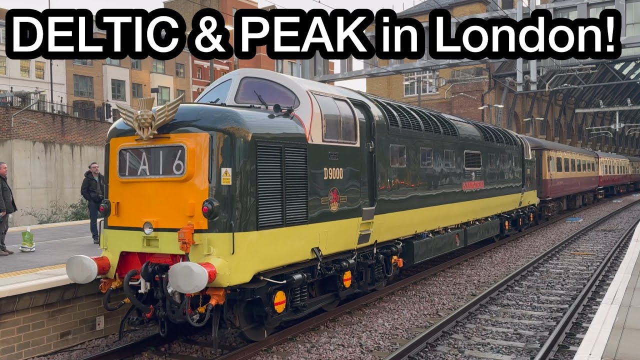 DELTIC at Kings Cross & PEAK at St Pancras! D9000 & 45118 with ENGINE Starts..