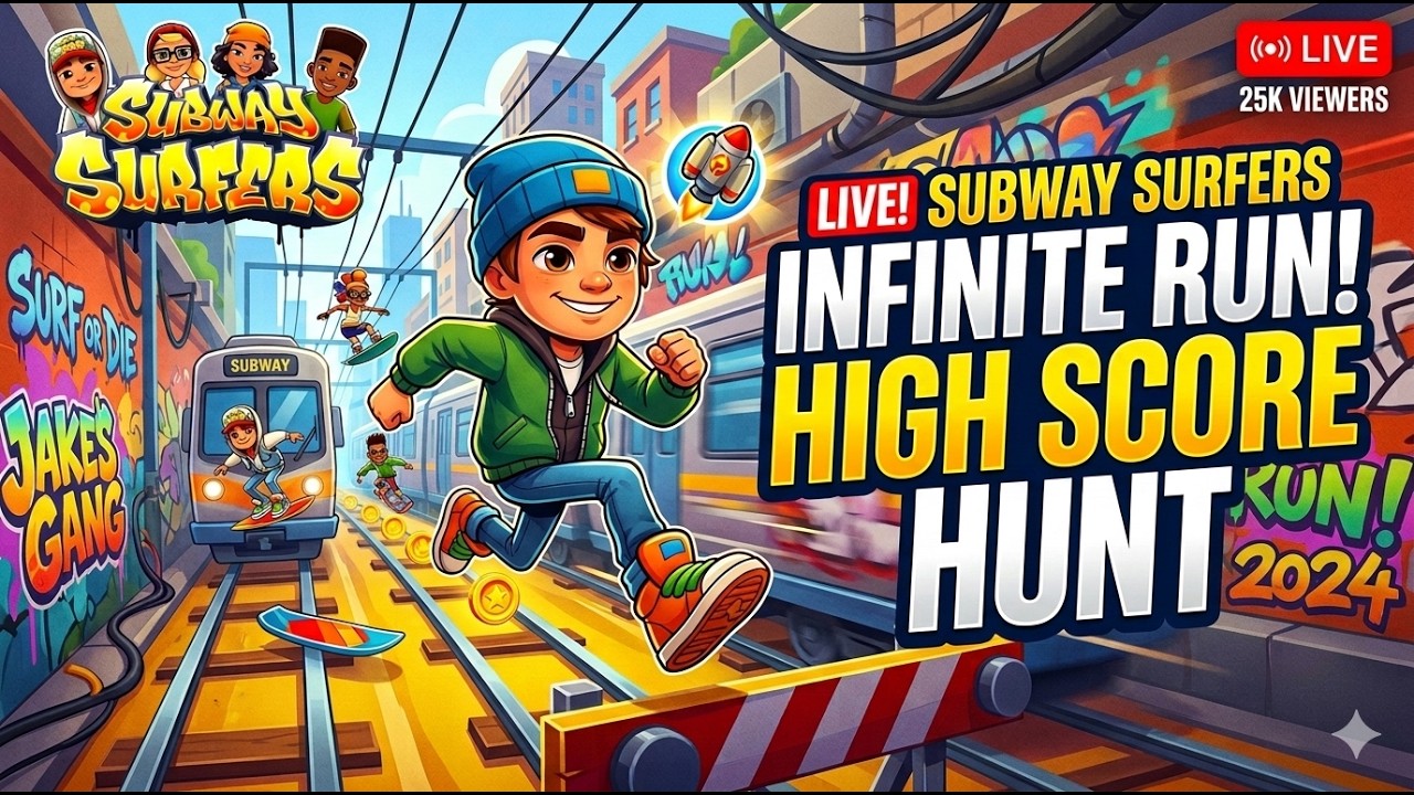 🛑 subway surfers live || high score 😋 #live #shorts #shortslive #subwaysurfers