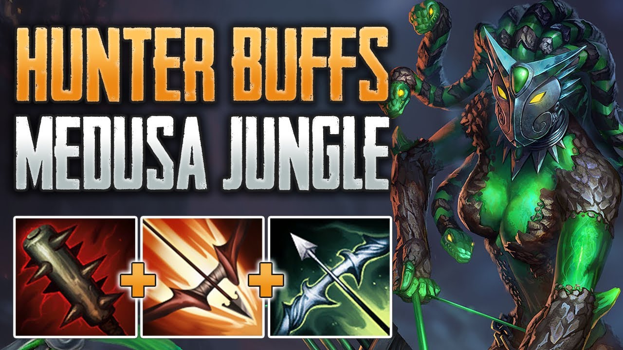 NEW HUNTER BUFFS! Medusa Jungle Gameplay (SMITE Conquest)