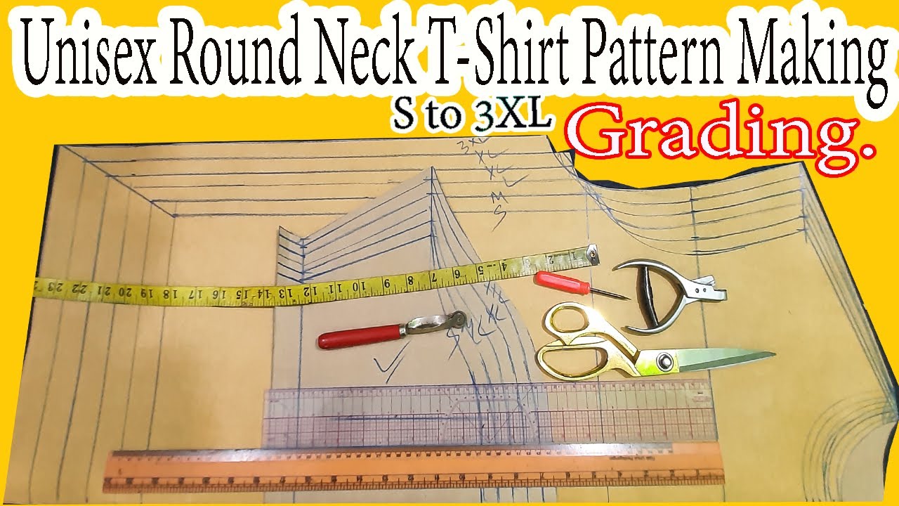 How to Make Unisex Round Neck T Shirt Pattern | t shirt pattern @RMG pattern Making16