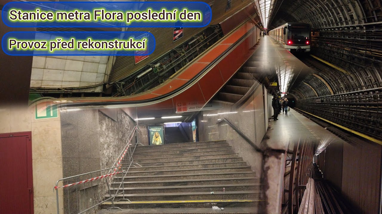 Stanice metra Flora poslední den provozu před rekonstrukcí 1.2.2026