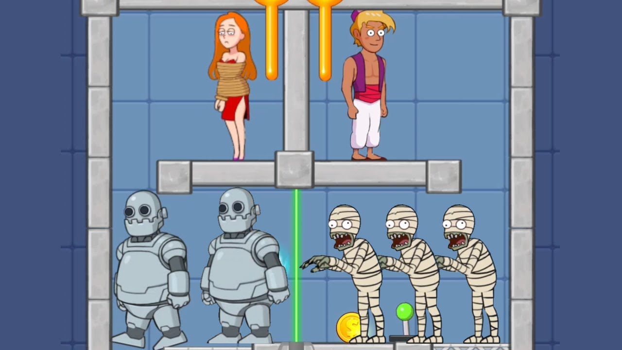 Robots vs Zompies Puzzle Spy New Gameplay ♡ Pull The Pin Game