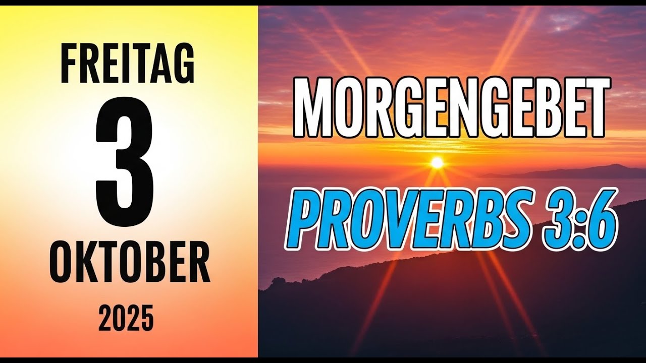 Morgengebet für Heute 3.10.2025 | Proverbs 3:6 Um den Tag mit Gottes Segen zu beginnen