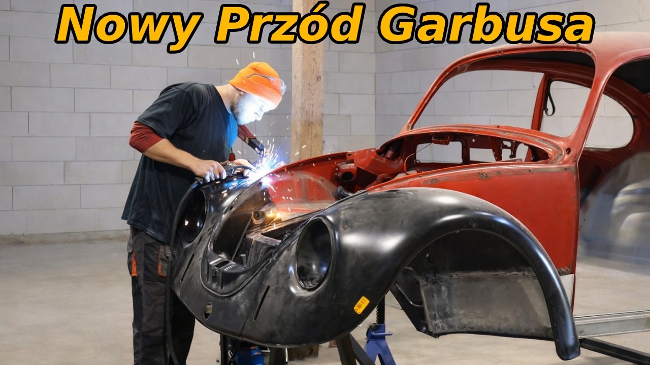 Kompletna odbudowa przodu klasycznego VW Garbusa – finał remontu blacharskiego