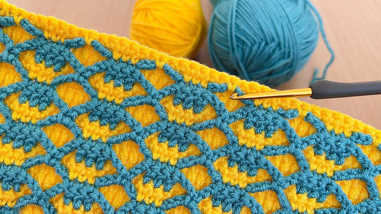 double-sided wonderfully beautiful crochet knitting model / crochet baby blanket