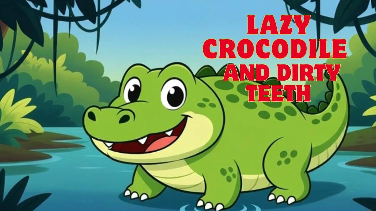 Ленивый крокодил и грязные зубы | Песенка про чистку зубов для детей | Мультфильм про крокодила #...
