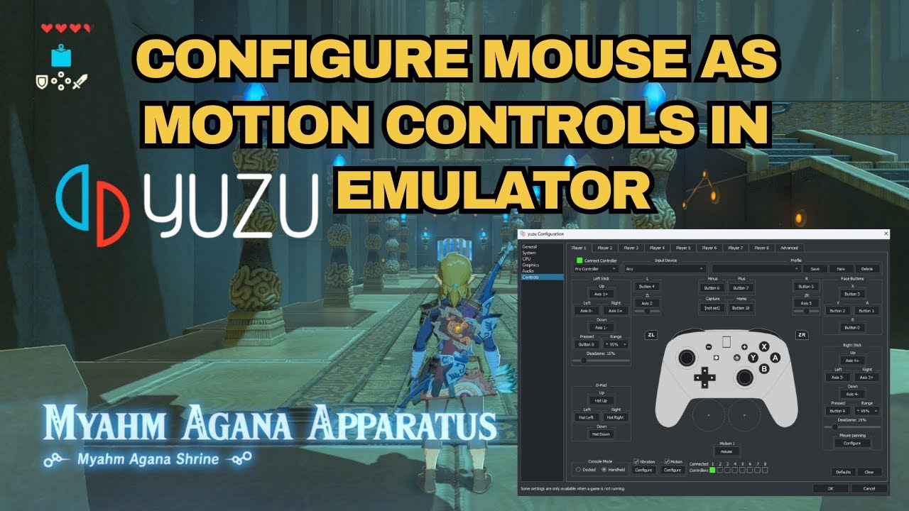 how to setup gyro motion controls to defeat shrine in zelda BOTW Yuzu emulator 2024