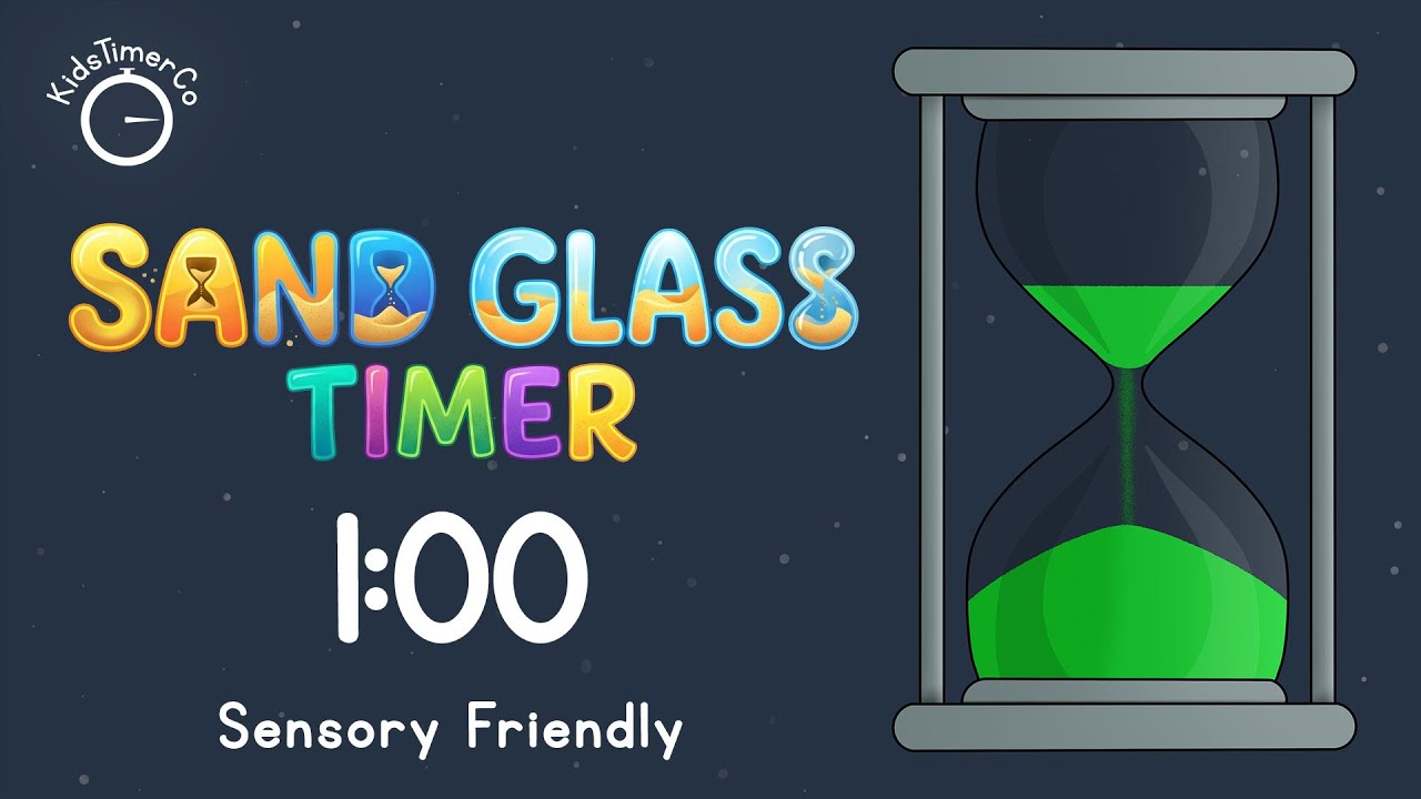 1 Minute Sand Glass Timer - Kids Sensory Friendly Visual Timer