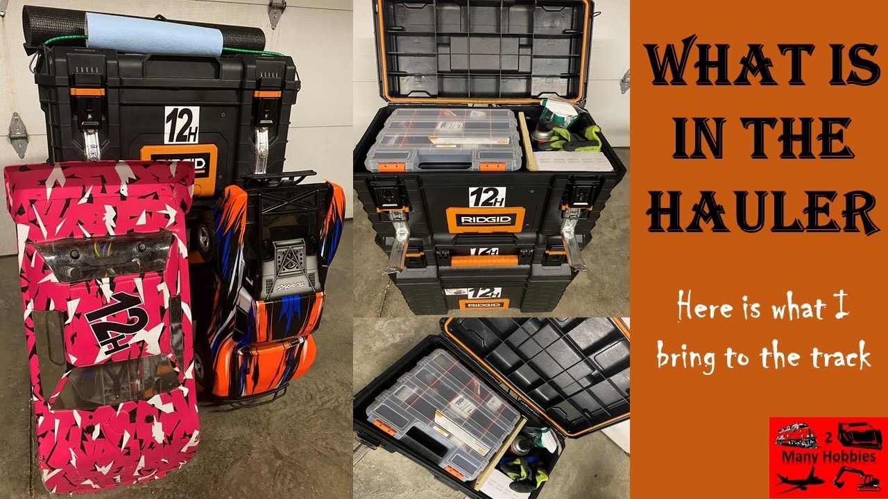 WHAT IS IN THE HAULER.  See what I bring to the RC track