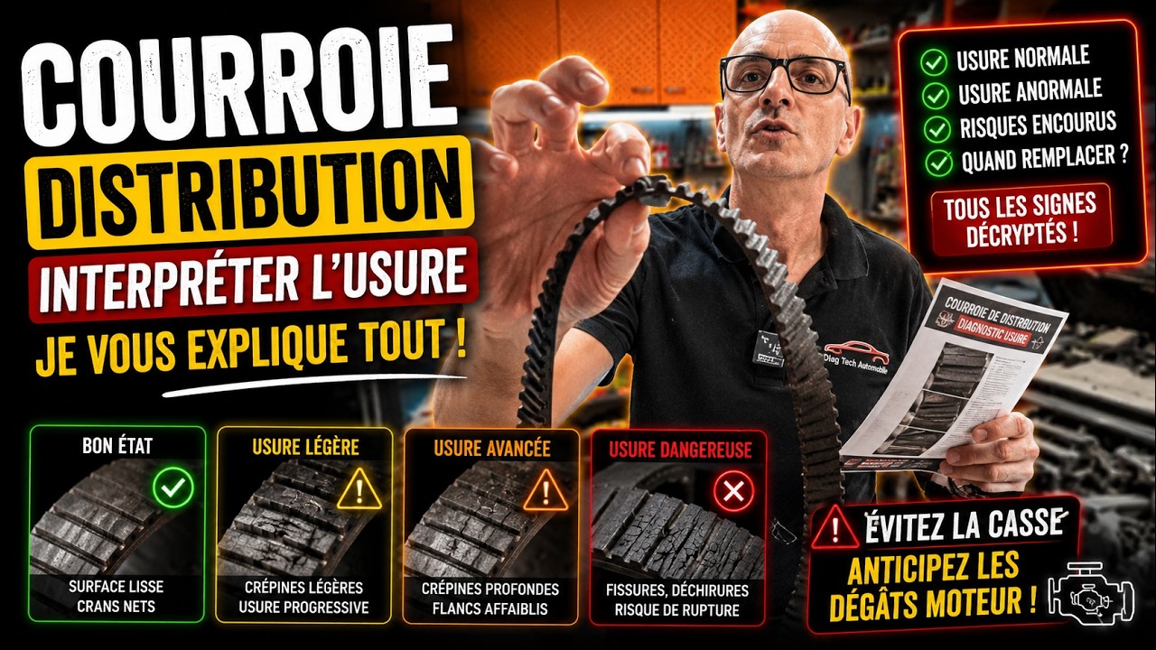 interpréter l'usure d'une courroie de distribution, je vous explique tout