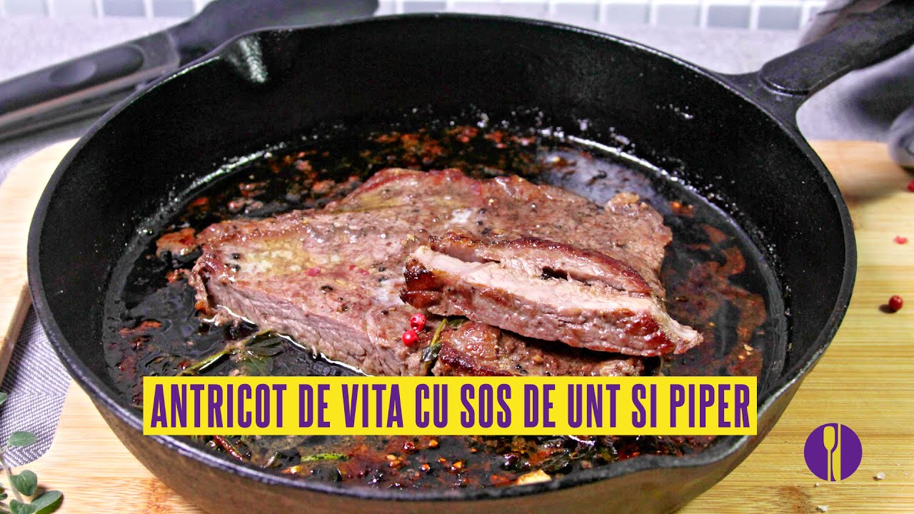 Antricot de vită cu sos de unt și piper