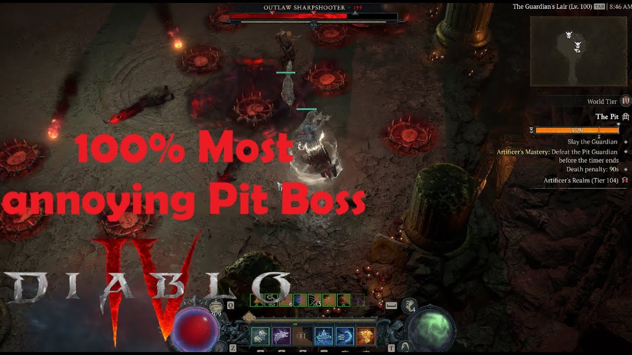 Diablo 4, The Pit, T104, Wind Shear Druid