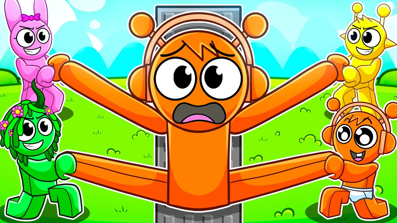 Sprunki играет в игру для 4 игроков &laquo;Растяни друга&raquo;..