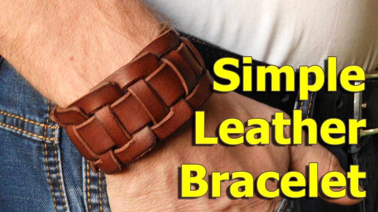 [Leather Craft] Making a Simple Leather Bracelet Tutorial. Free PDF pattern.