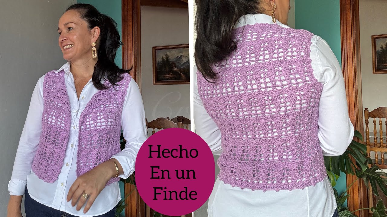 Cómo tejer un chaleco precioso a Crochet – Tutorial Fácil y Paso a Paso. ¡Lucelo hoy! #crochet