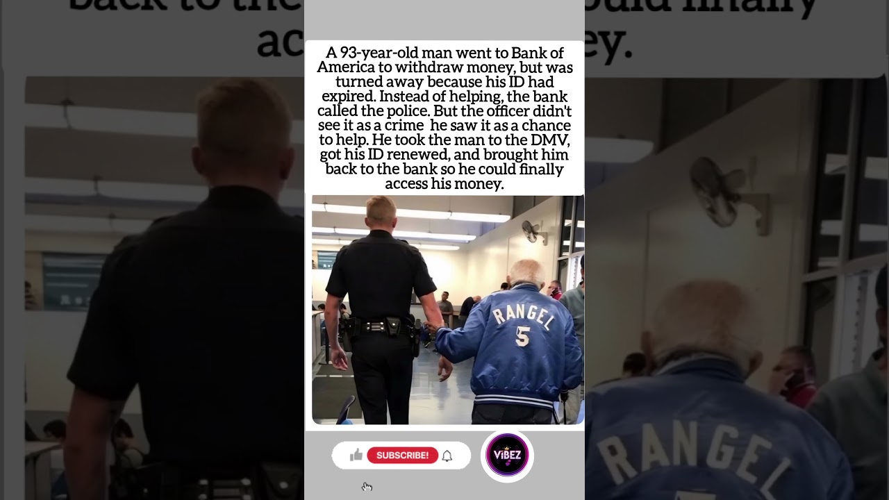 Police Helped 93-Year-Old After Bank Called Them ❤️ #Kindness #PoliceHero #GoodNews #InspiringStory
