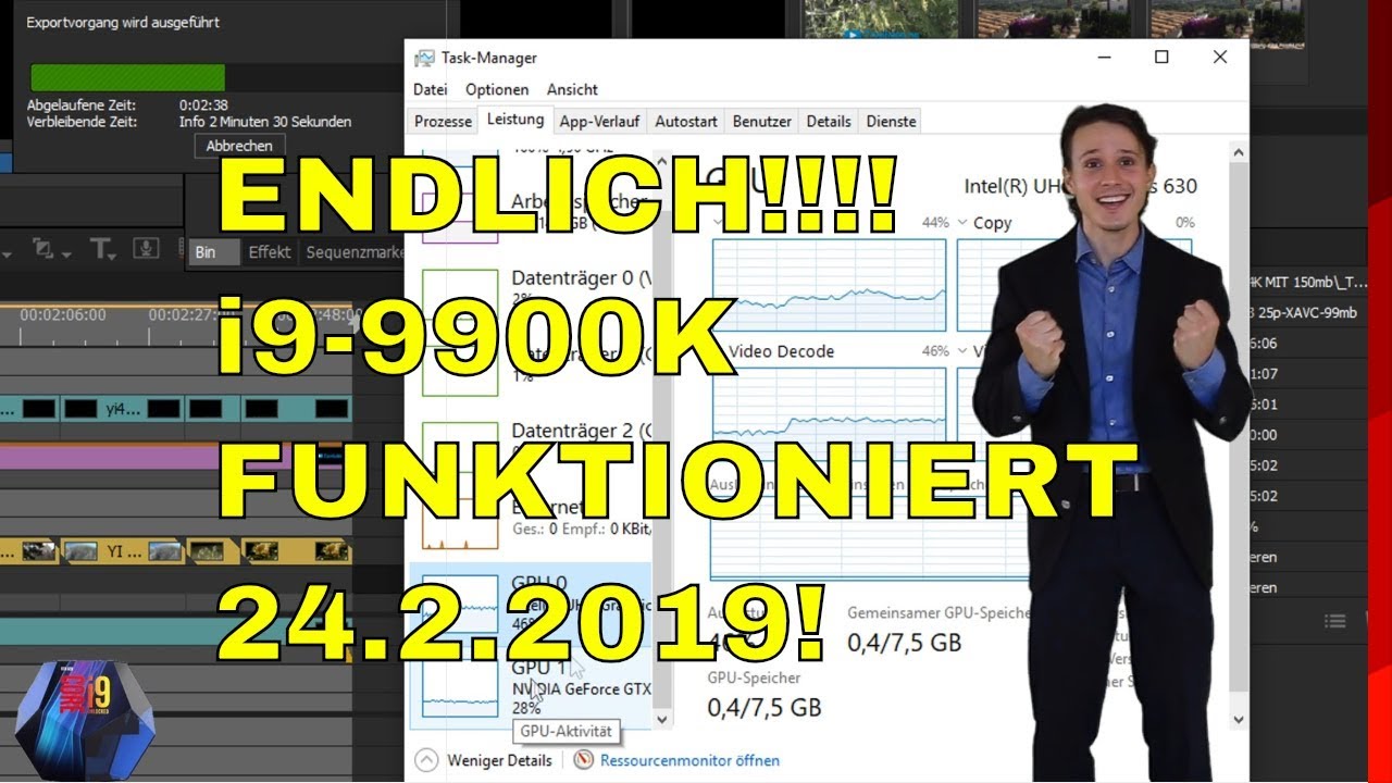 INTEL i9-9900K Funktioniert endlich mit QuickSync Videoschnitt - Deutsch