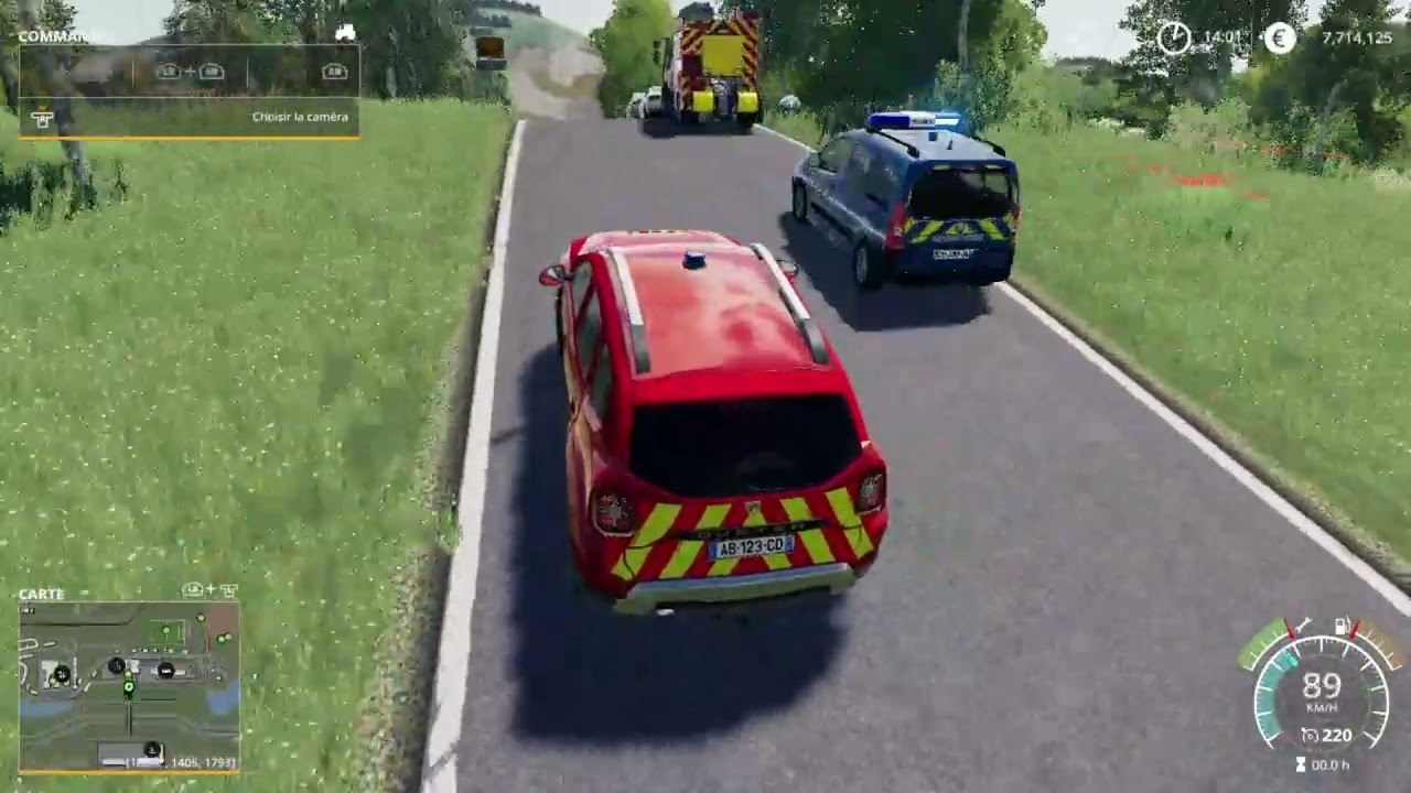 accident sur l'entrée d'autoroute FS19 pompier