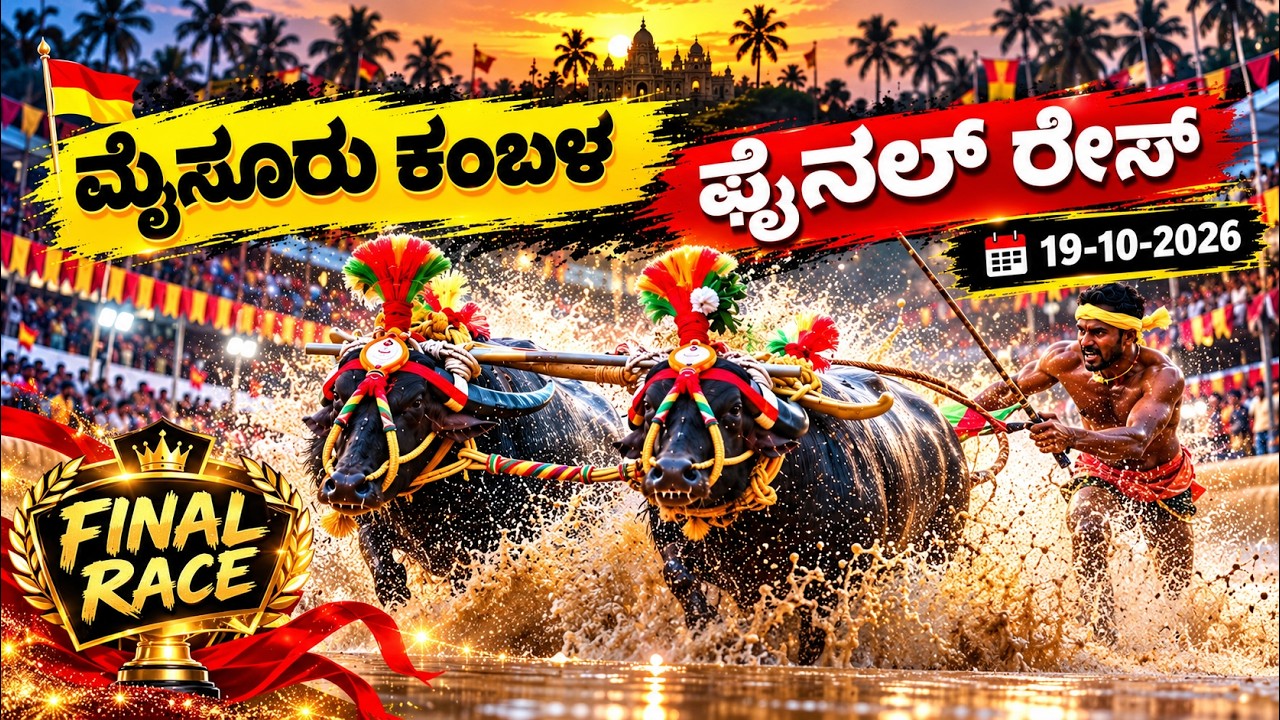 Mysore Kambala Final Race 2026 | ಮೈಸೂರು ವಿಜಯ- ದಶಮಿ ಕಂಬಳ  ಫೈನಲ್ ರೇಸ್