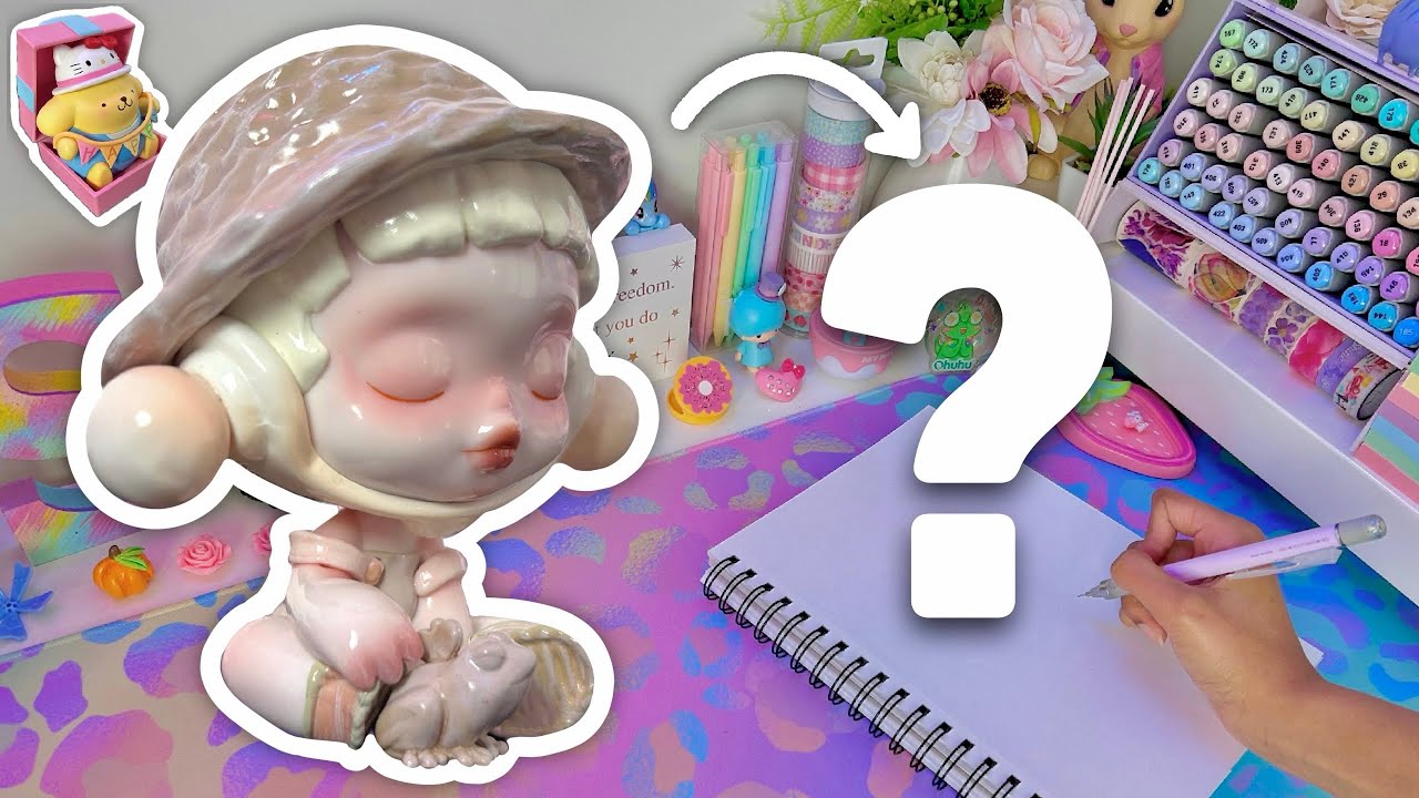 unboxing & drawing Pop Mart blind boxes ♡ SkullPanda & Sanrio