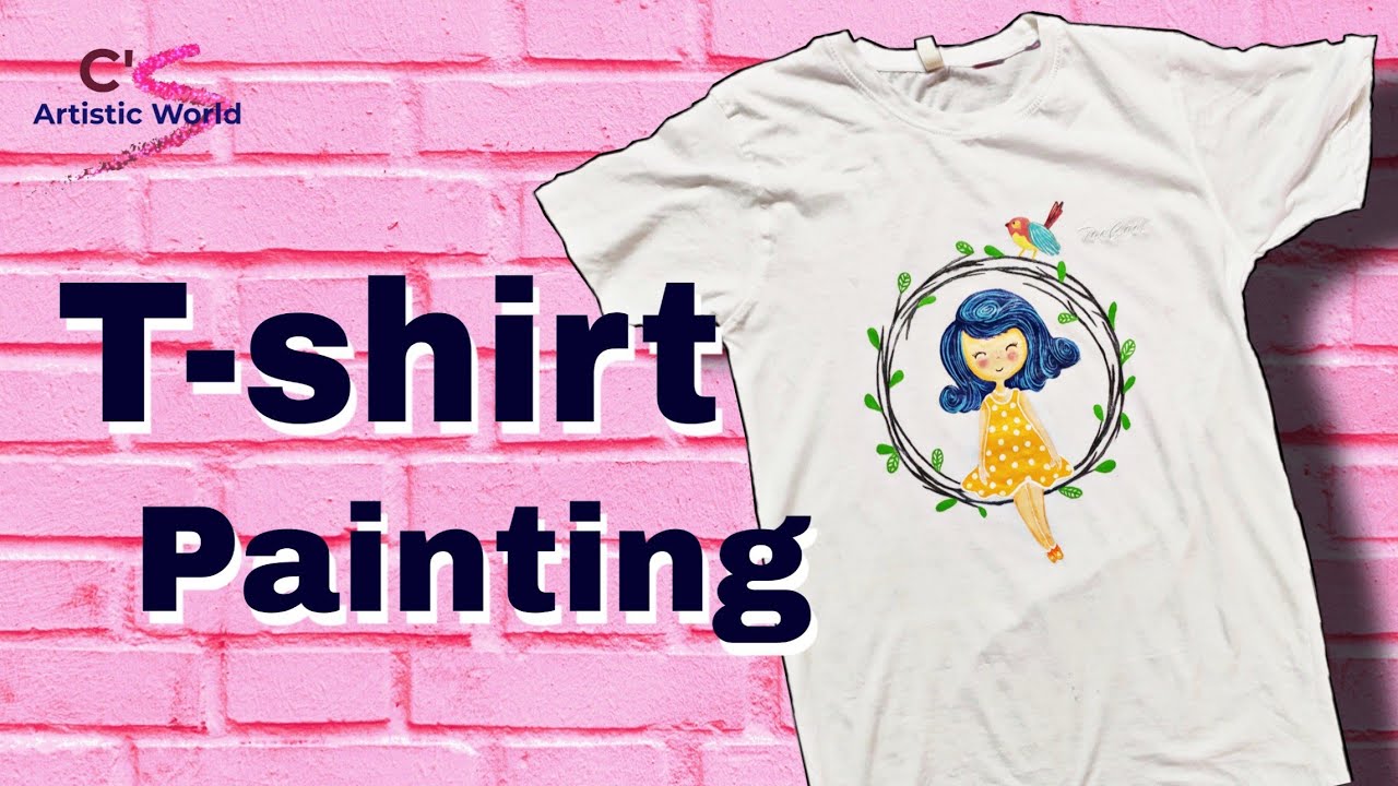 👕T-shirt Painting🎨with Acrylic Colour😍|| Time lapse Video