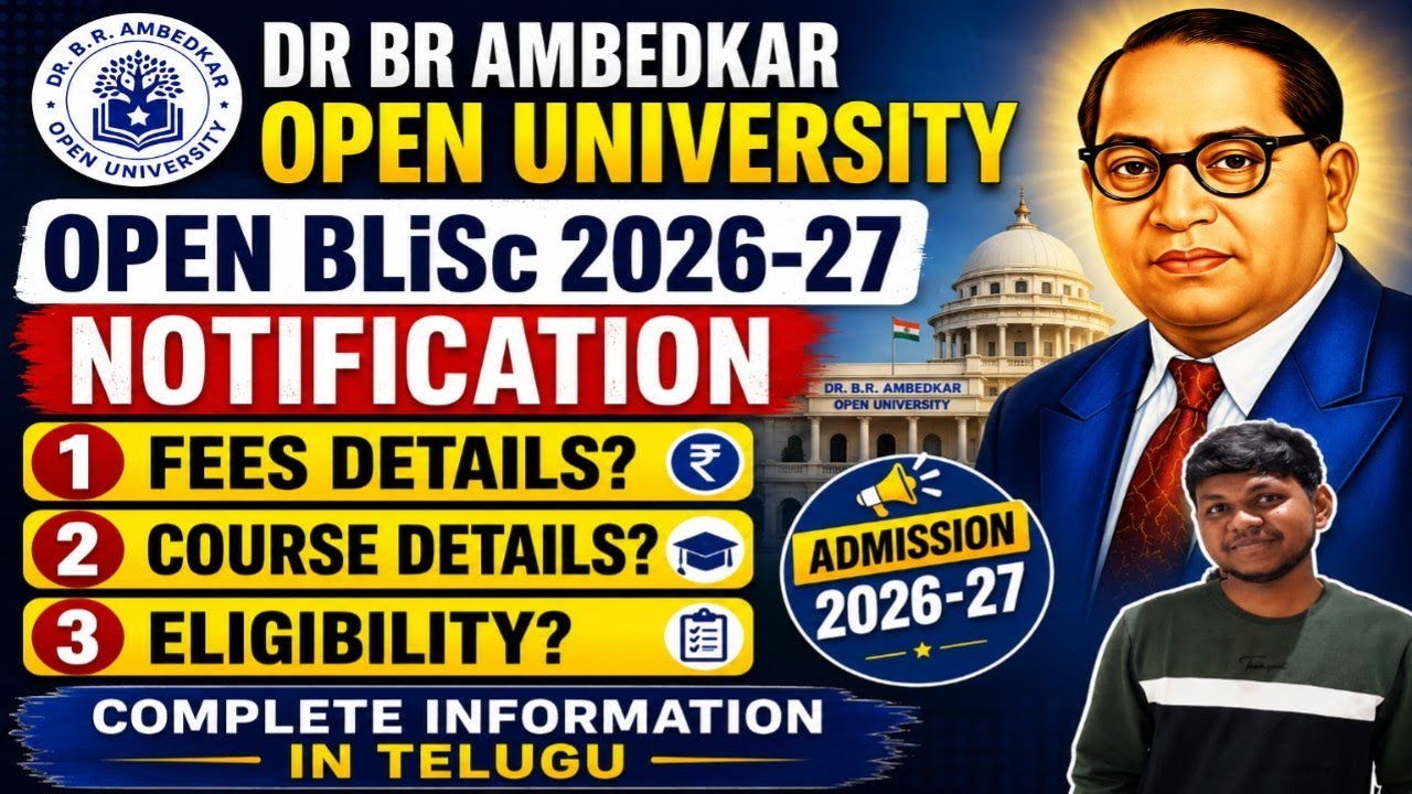 BLiSc Admission Process in Ambedkar Open University@StudentUpdates247 