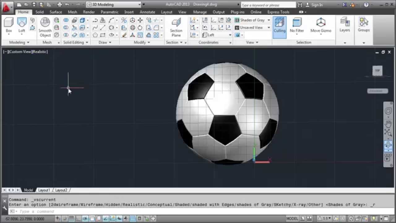AutoCAD 3D Soccer Ball Modeling Tutorial