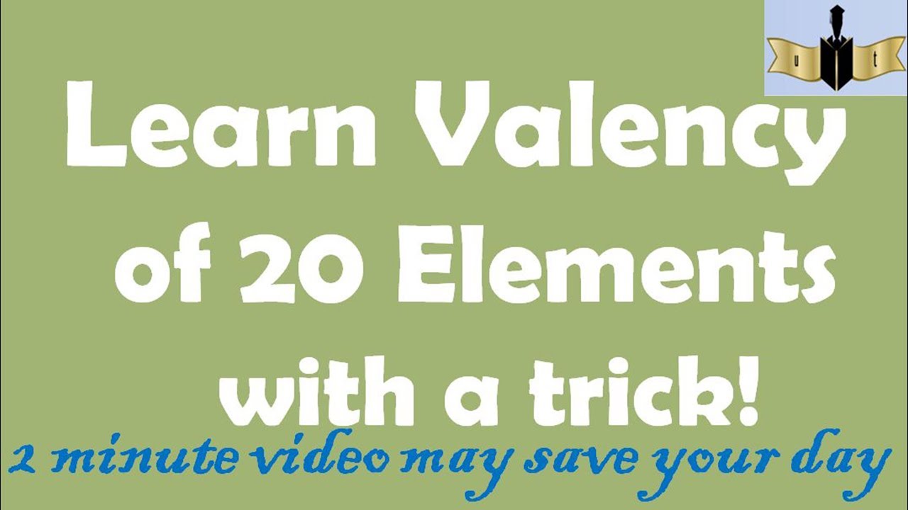 valency || basic chemistry- valence (H to Ca) || inorganic chemistry || valence of 20 elements
