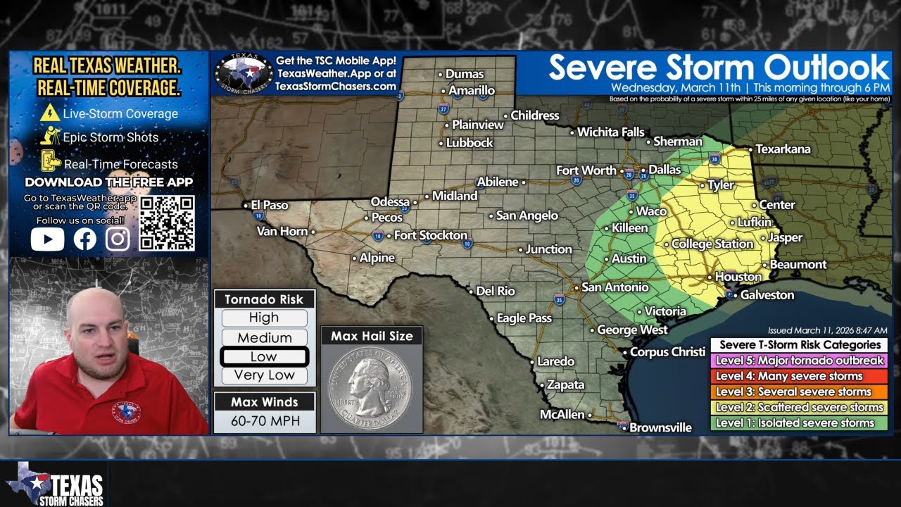 Severe Storm Risk Today in East Texas (Tornado Possible) + Big Weekend Warmup