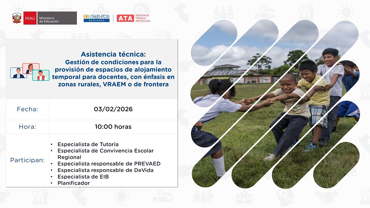 Gestión de espacios de alojamiento temporal para docentes: rural, VRAEM y frontera