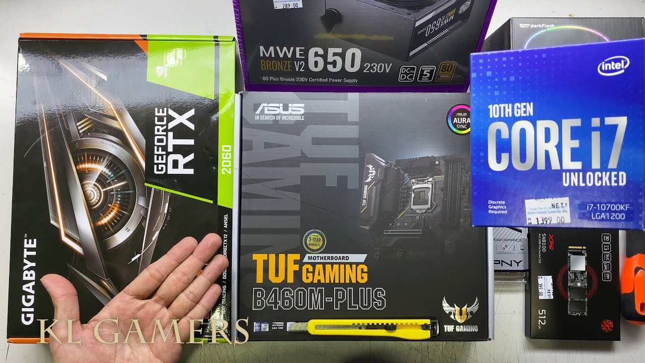 intel Core i7 10700KF ASUS TUF GAMING B460M-PLUS RTX2060 DARKVOID PC Build