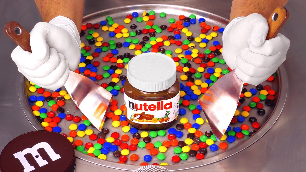 Nutella & m&m Ice Cream Rolls | ASMR