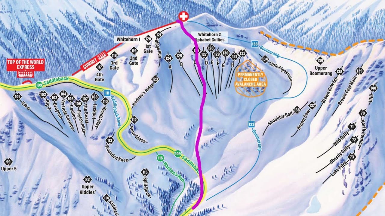 Skiing C Gully at Lake Louise