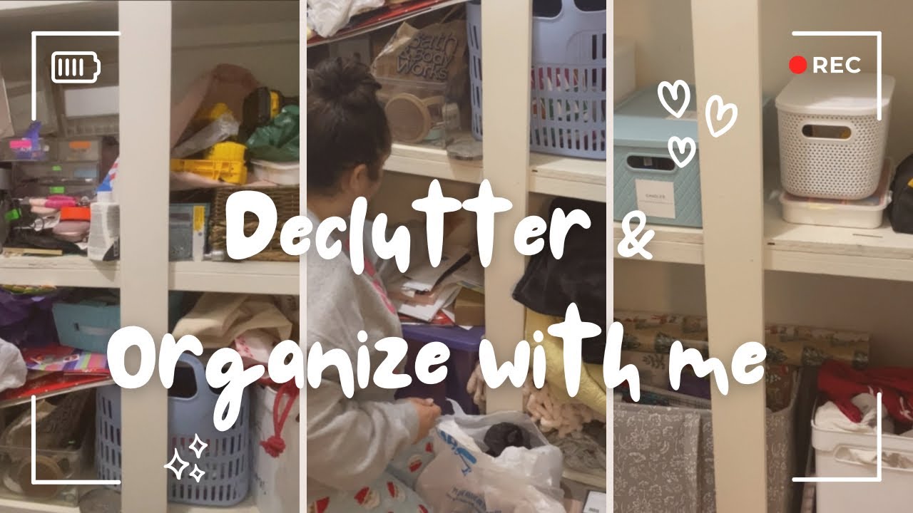 Declutter & organize my hallway closet with me 💜