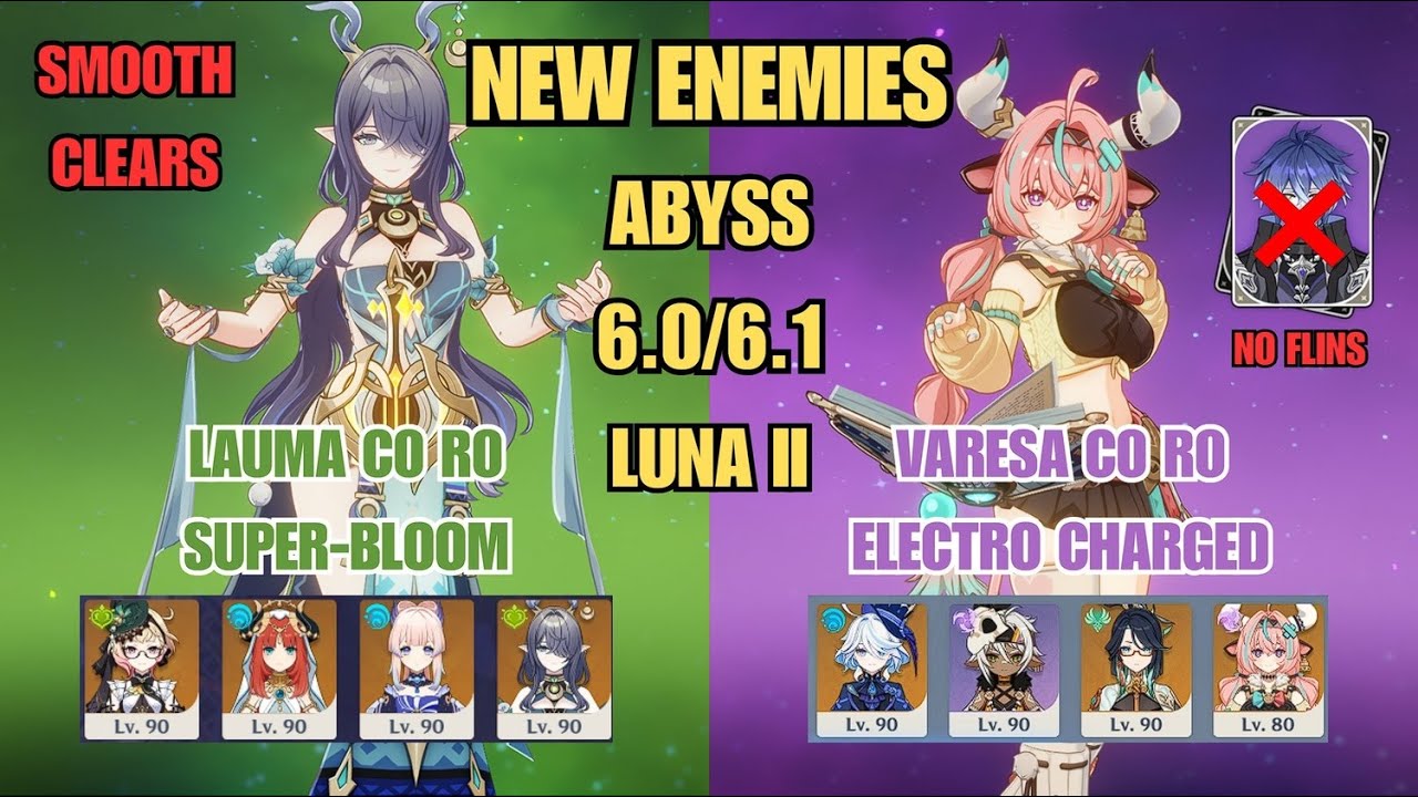 FASTEST 36 ★ ABYSS CLEAR!! Super Lunar Bloom + Varesa Go CRAZY Electro-Charged | Genshin 6.1 Luna II
