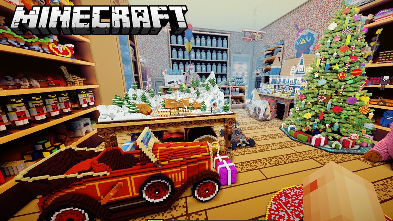 DE SNELSTE ACHTBAAN MAKEN in deze KERST SPEELGOED WINKEL in MINECRAFT