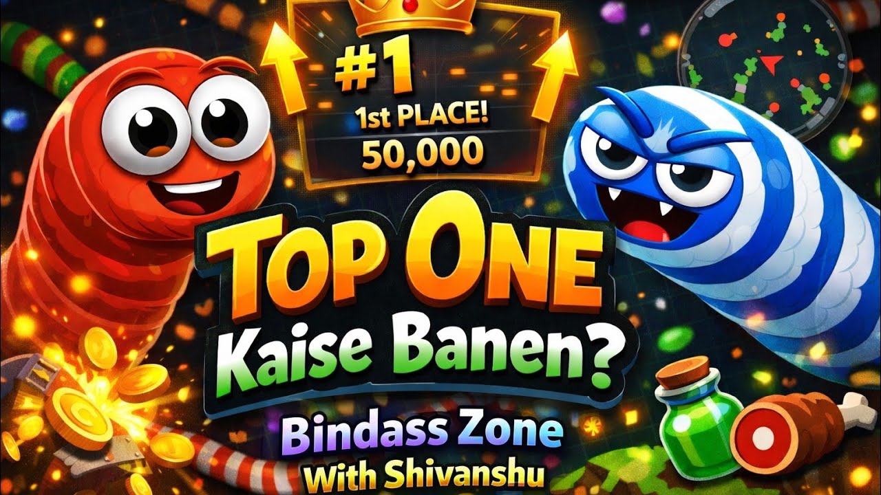 How To Going Top 1 In Worms Zone.io🎯🎮. With The Mr Shivanshu 😎