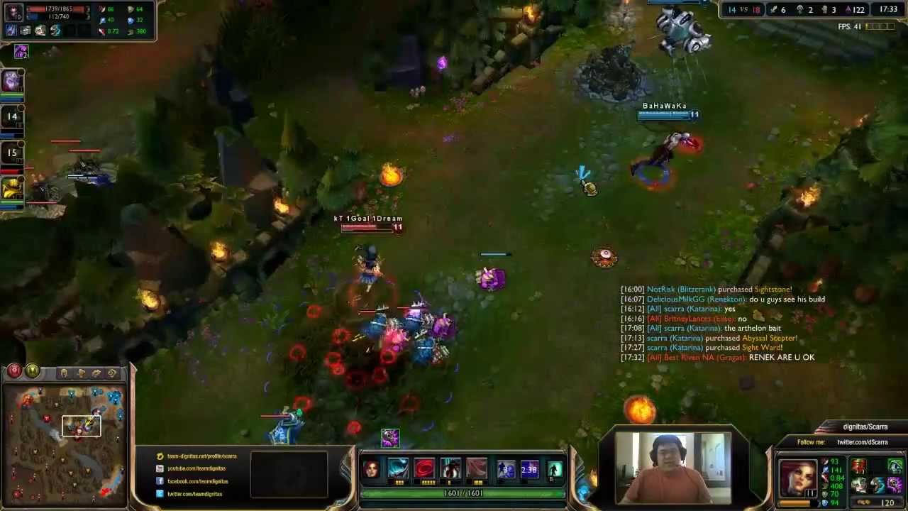 Scarra plays Katarina vs Gragas mid lane