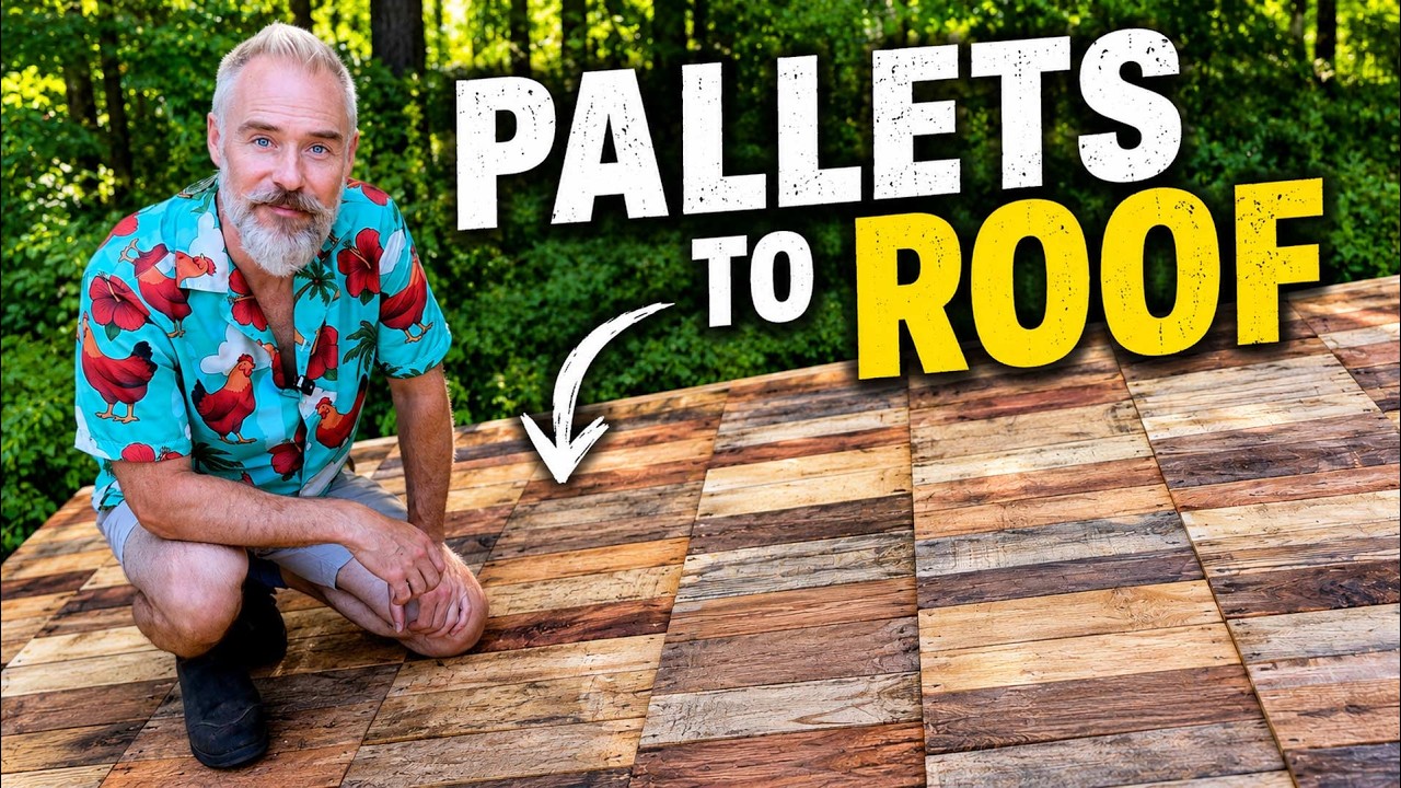 How I Built a DIY Wood Shingle Roof from Recycled Pallets!