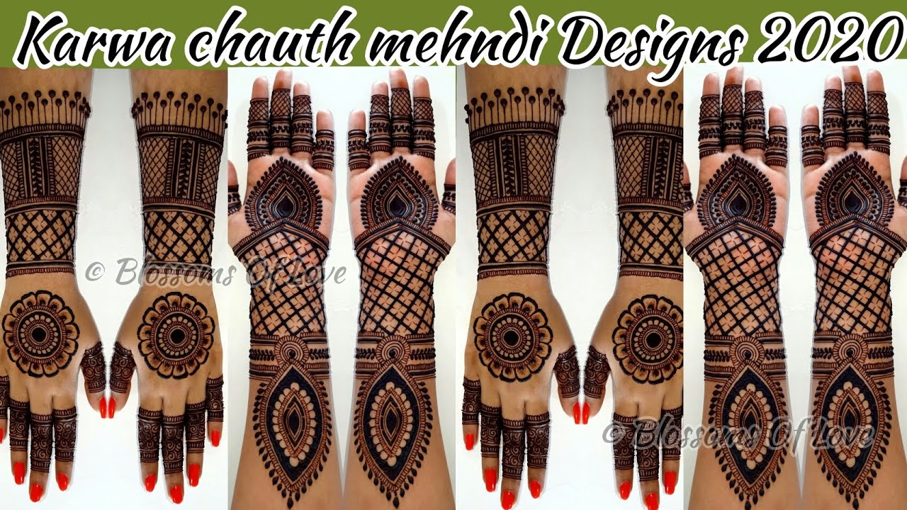 Top 2 Complete Karwa Chauth mehndi design look || Karwachauth mehndi designs backhand and front hand