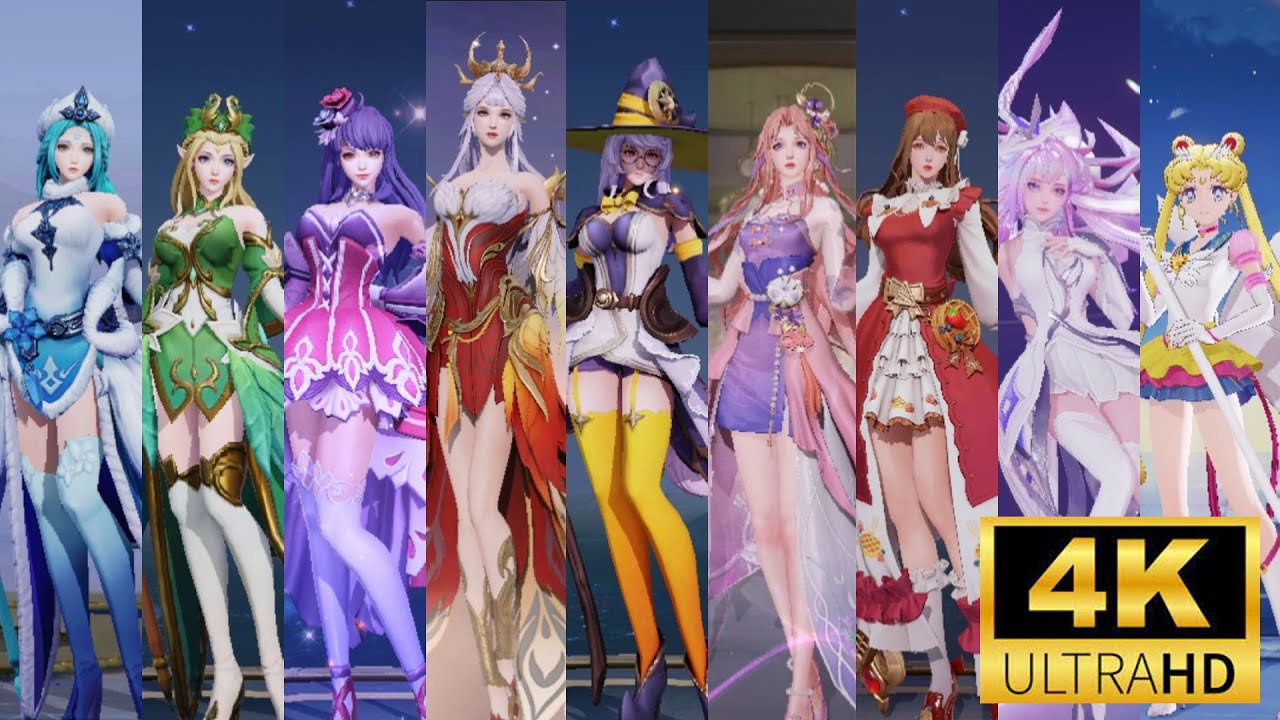 Honor of Kings All Princess Frost Costumes/Skins Animation S35