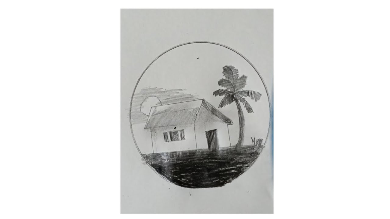 How to draw a beautiful sketch of Scenery 🩶🍅💘🖤💕🥳🎀🎀 @starplus @shemaroo @DangalTVChannel 