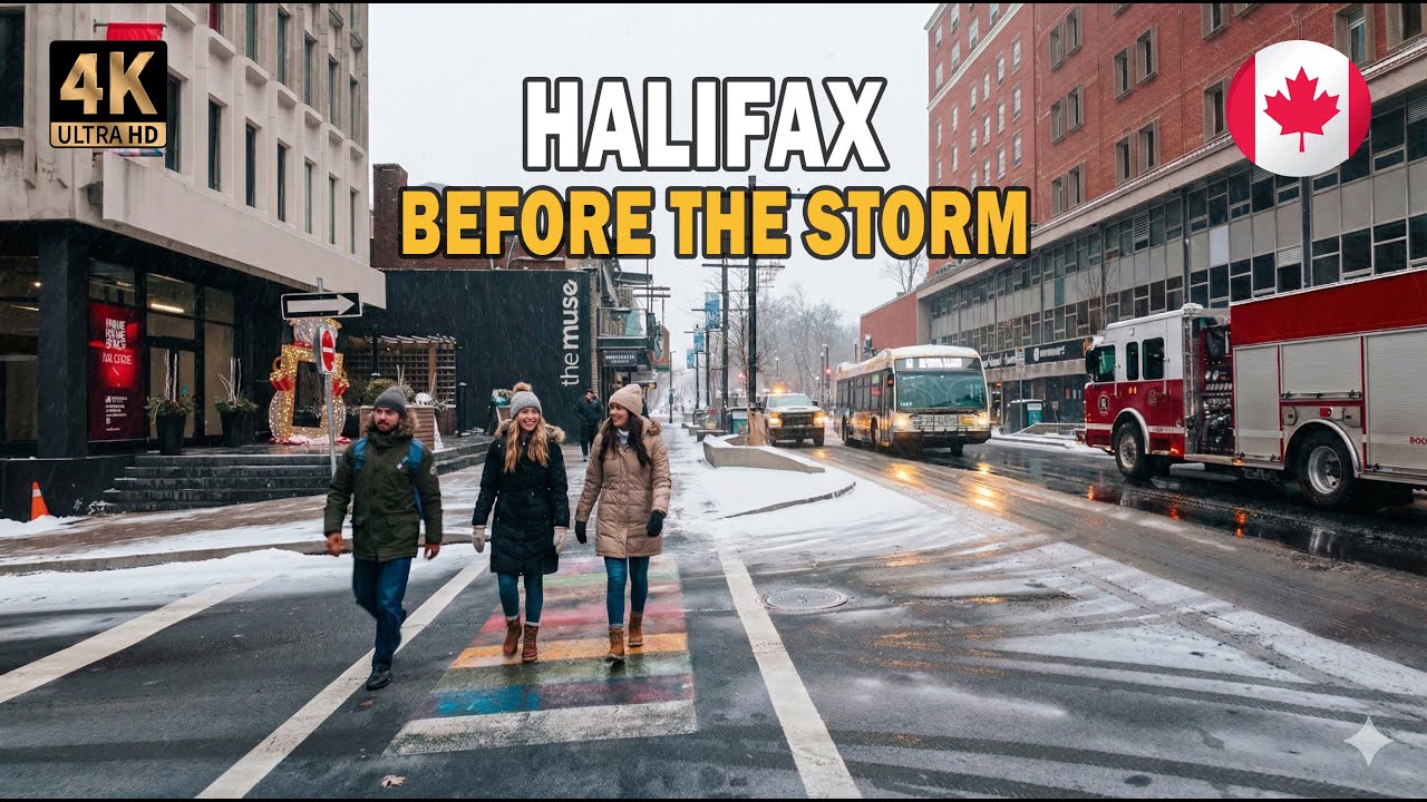 Halifax, Nova Scotia 🇨🇦  4K Snow Day Walking Tour December 2025 | Real City Sounds❄️